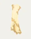 A.l.c Alessia Satin And Lace Maxi Dress In Light Canary/beige