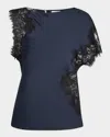 A.l.c Alessia Satin And Lace Top