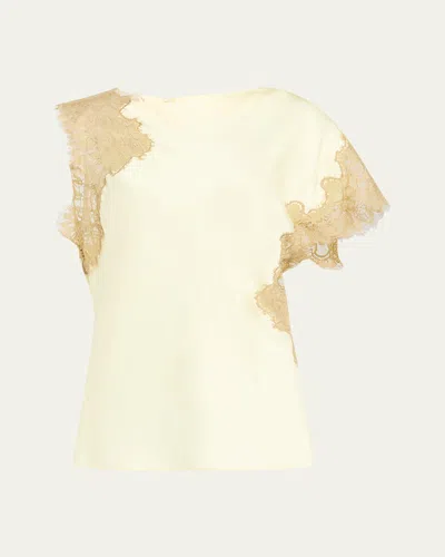 A.L.C ALESSIA SATIN AND LACE TOP