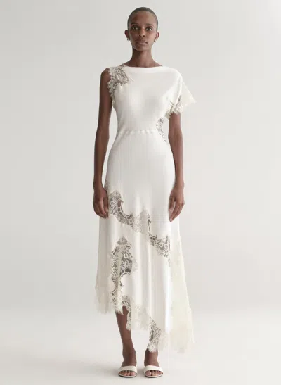 A.l.c Alessia Textured Satin And Lace Maxi Dress In White
