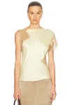 A.l.c Alessia Satin And Lace Top In Light Canary & Beige