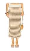 A.l.c Alexis Skirt In Parchment & Aged Bronze Stripe