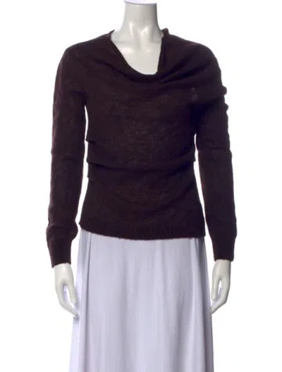 Pre-owned A.l.c Alpaca Cowl Neck Sweater In Brown