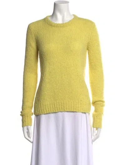 Pre-owned A.l.c Alpaca Crew Neck Sweater In Yellow