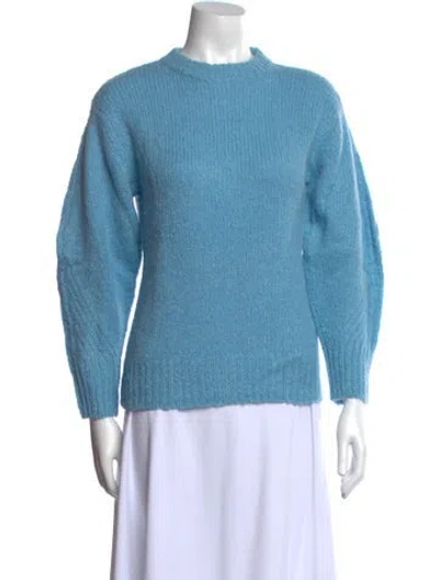 Pre-owned A.l.c Alpaca Mock Neck Sweater In Blue
