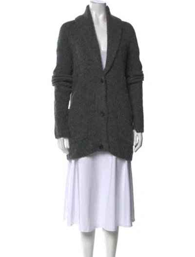 Pre-owned A.l.c Alpaca Open Front Sweater In Grey