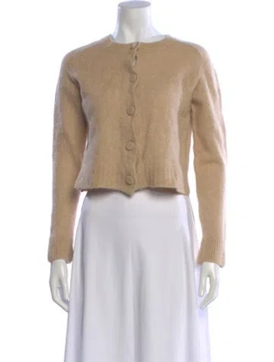 Pre-owned A.l.c Alpaca Open Front Sweater In Neutral