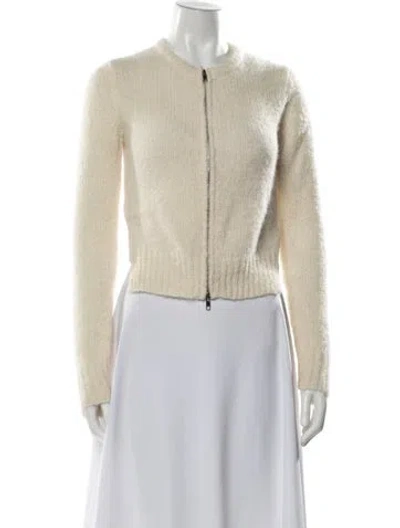 Pre-owned A.l.c Alpaca Open Front Sweater In Neutral