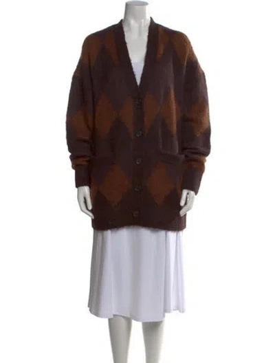 Pre-owned A.l.c Alpaca Patterned Sweater In Brown