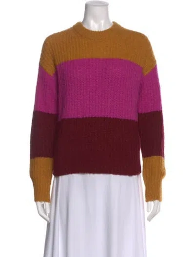 Pre-owned A.l.c Alpaca Striped Sweater In Pink