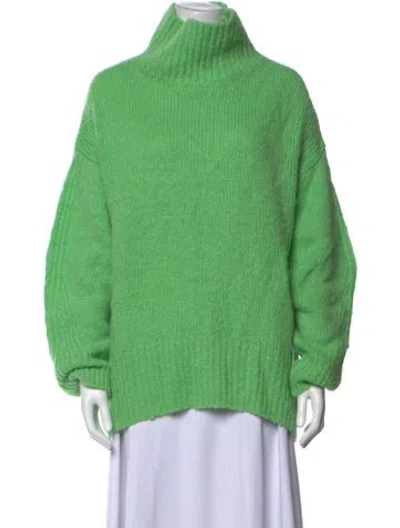 Pre-owned A.l.c Alpaca Turtleneck Sweater In Green
