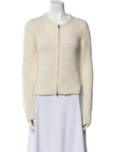 Pre-owned A.l.c Alpaca Tweed Pattern Evening Jacket In Neutral