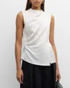 A.l.c Amira Ruched Sleeveless Top In Off-white In Off White