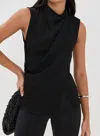 A.l.c Amira Ruched Sleeveless Top In Black