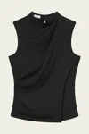 A.l.c Amira Ruched Sleeveless Top In Black