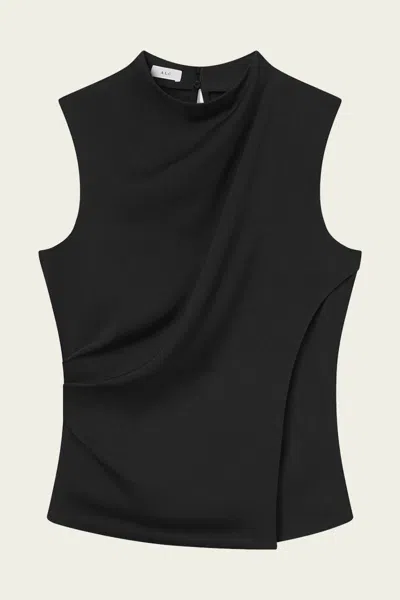 A.l.c Amira Ruched Sleeveless Top In Black