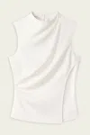 A.l.c Amira Ruched Sleeveless Top In Off-white