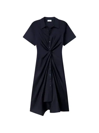 A.l.c Ana Twist-detail Midi Shirt Dress In Black