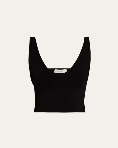 A.l.c Ani Sleeveless Crop Top In Black