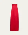 A.l.c Ani Strapless Satin Gown In Really Red In Really Red