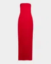 A.l.c . Ani Strapless Satin Gown In Really Red