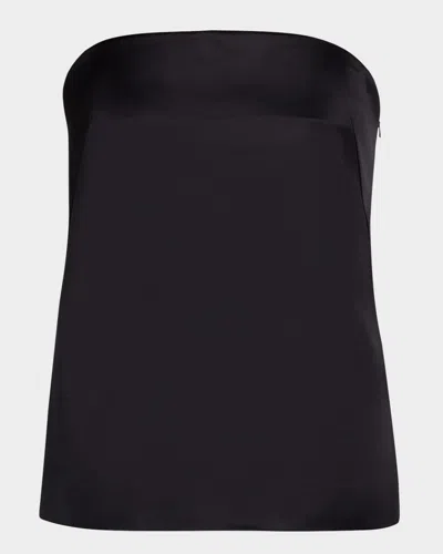 A.l.c Ani Strapless Satin Top In Deep Navy