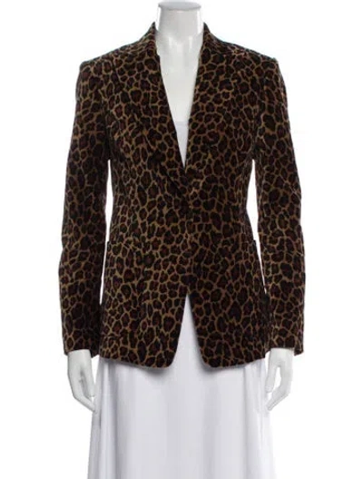 Pre-owned A.l.c Animal Print Blazer In Brown