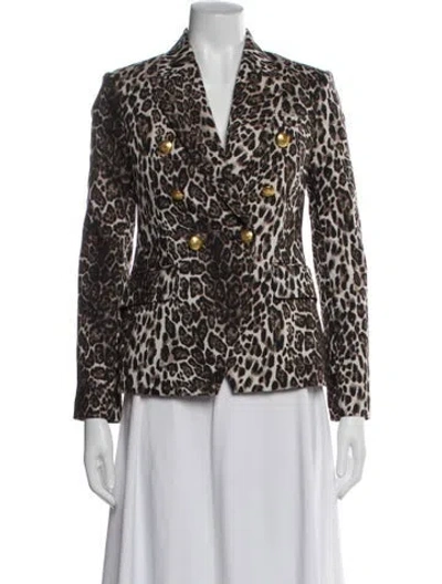 Pre-owned A.l.c Animal Print Blazer In Brown