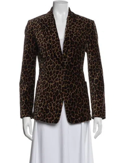 Pre-owned A.l.c Animal Print Blazer In Brown