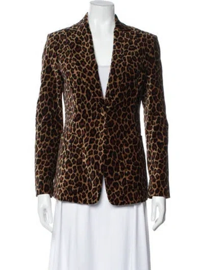 Pre-owned A.l.c Animal Print Blazer In Brown