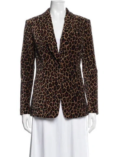 Pre-owned A.l.c Animal Print Blazer In Brown