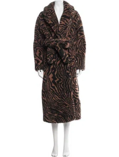 Pre-owned A.l.c Animal Print Coat In Brown