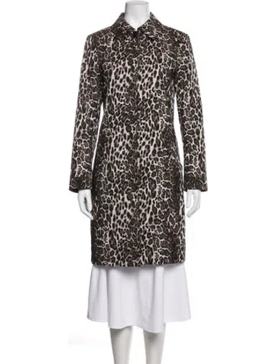 Pre-owned A.l.c Animal Print Coat In Brown