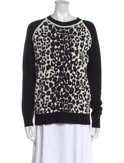 Pre-owned A.l.c Animal Print Crew Neck Sweater In Multi