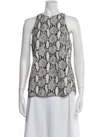 Pre-owned A.l.c Animal Print Crew Neck Top In Black