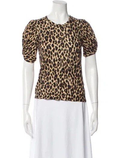 Pre-owned A.l.c Animal Print Crew Neck Top In Multi