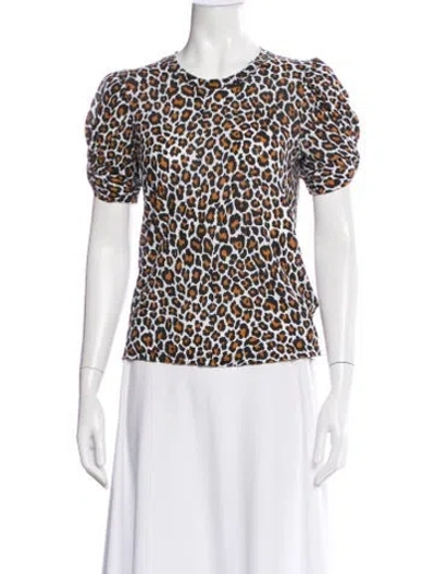 Pre-owned A.l.c Animal Print Crew Neck Top In Multi