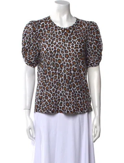 Pre-owned A.l.c Animal Print Crew Neck T-shirt In Multi