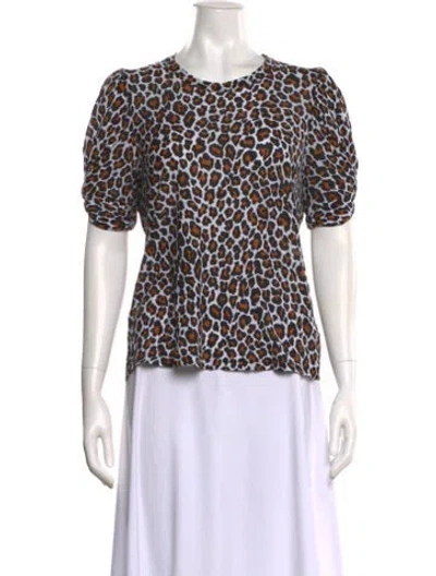 Pre-owned A.l.c Animal Print Crew Neck T-shirt In Multi