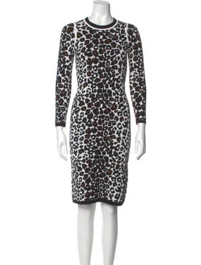 Pre-owned A.l.c Animal Print Knee-length Dress In White