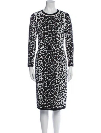Pre-owned A.l.c Animal Print Knee-length Dress In White