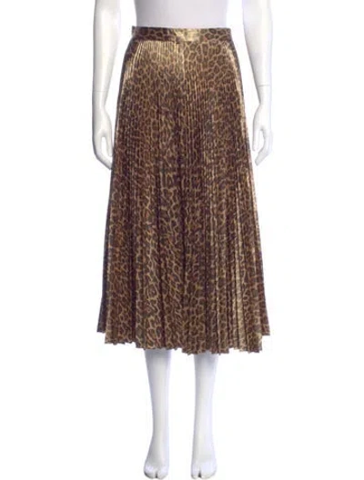 Pre-owned A.l.c Animal Print Midi Length Skirt