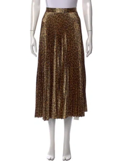 Pre-owned A.l.c Animal Print Midi Length Skirt