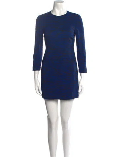 Pre-owned A.l.c Animal Print Mini Dress In Blue
