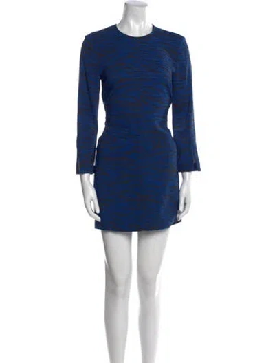 Pre-owned A.l.c Animal Print Mini Dress In Blue