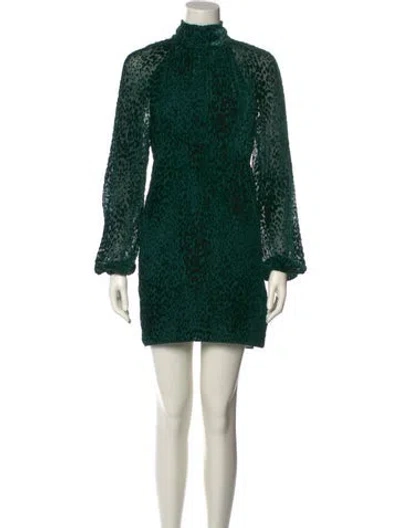 Pre-owned A.l.c Animal Print Mini Dress In Green