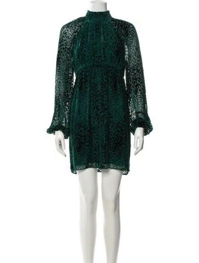 Pre-owned A.l.c Animal Print Mini Dress In Green