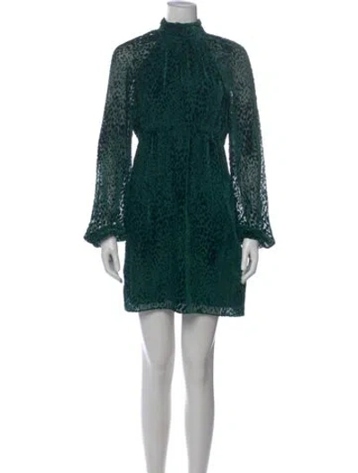 Pre-owned A.l.c Animal Print Mini Dress In Green