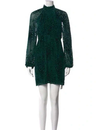 Pre-owned A.l.c Animal Print Mini Dress In Green