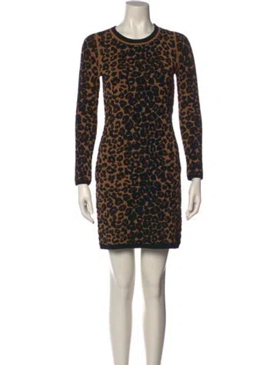 Pre-owned A.l.c Animal Print Mini Dress In Neutral